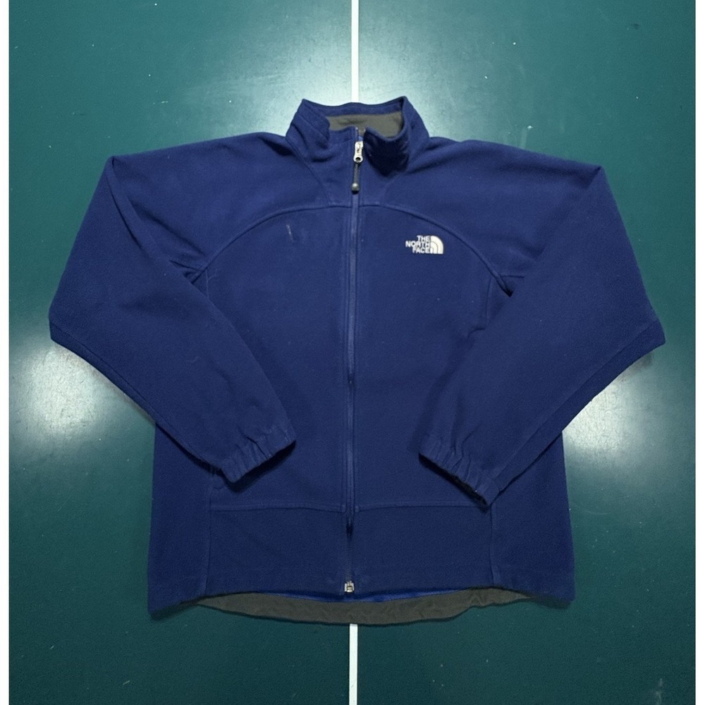The North Face Jacket Men's Medium Windwall Full Zip Fleece Lined Outdoor Blue